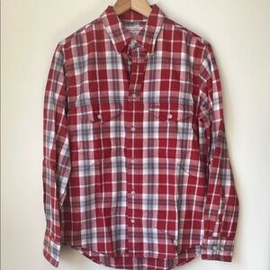 Filson Men's Red and White Checkered Shirt